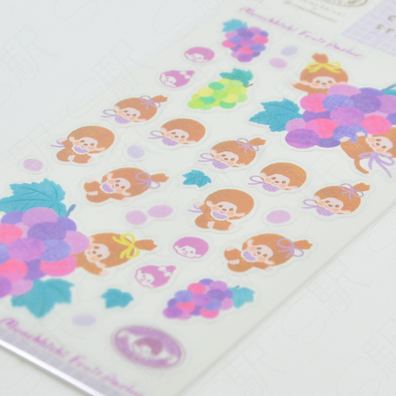 Furukawashiko Clear Sticker Sheet x Monchhichi [MM60] - Grapes